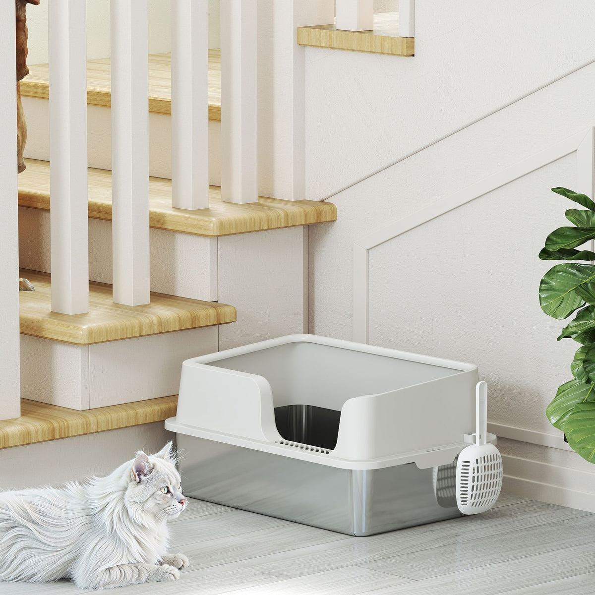 Litière pour Chat en Acier Inoxydable