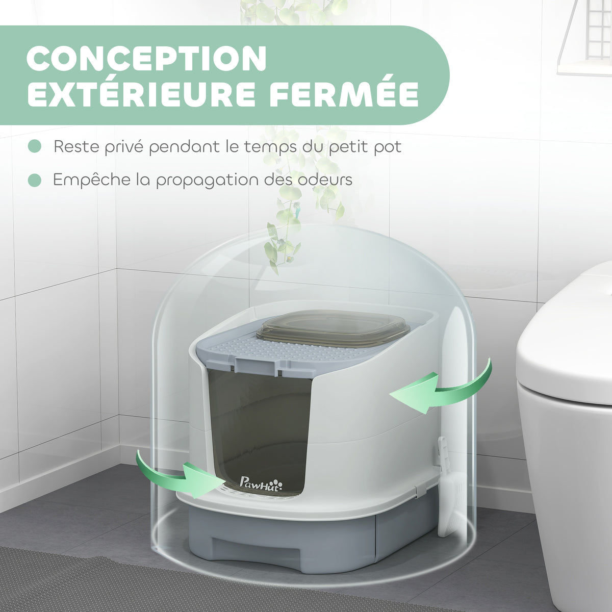 Maison de Toilette pour Chat Fermée