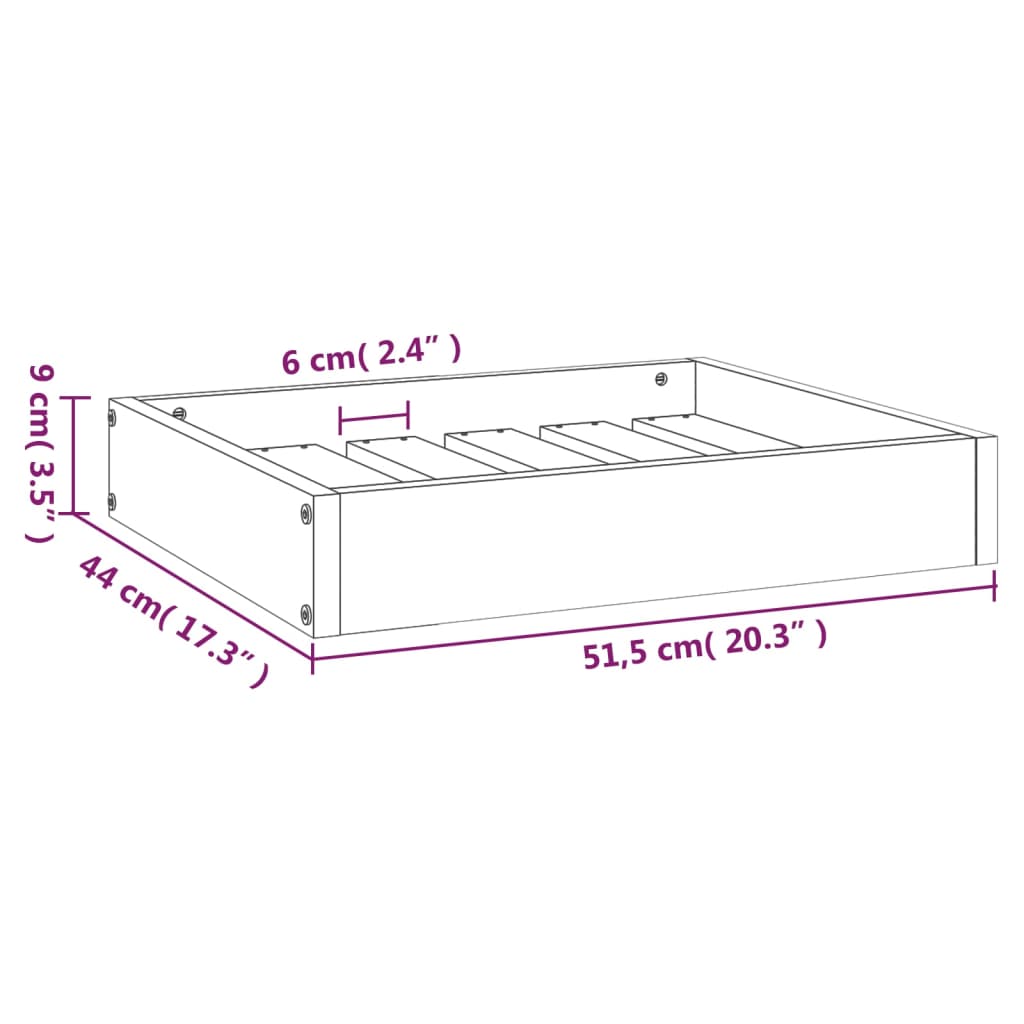 Lit Pour Chien 51,5X44X9 Cm Bois De Pin Solide