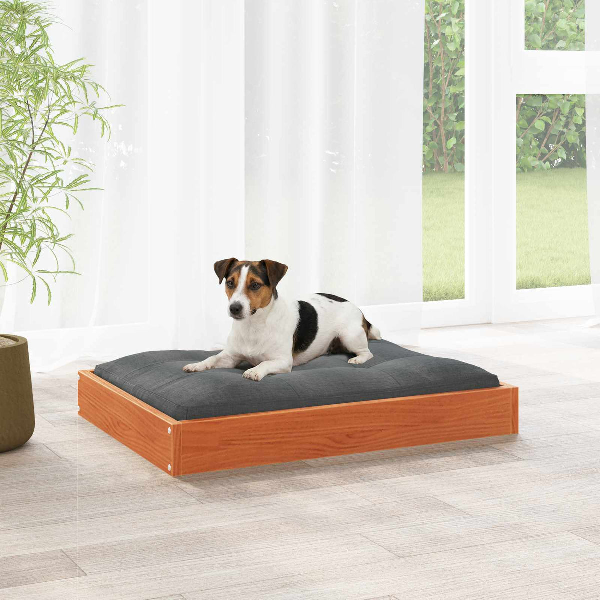 Lit Pour Chien 51,5X44X9 Cm Bois De Pin Solide
