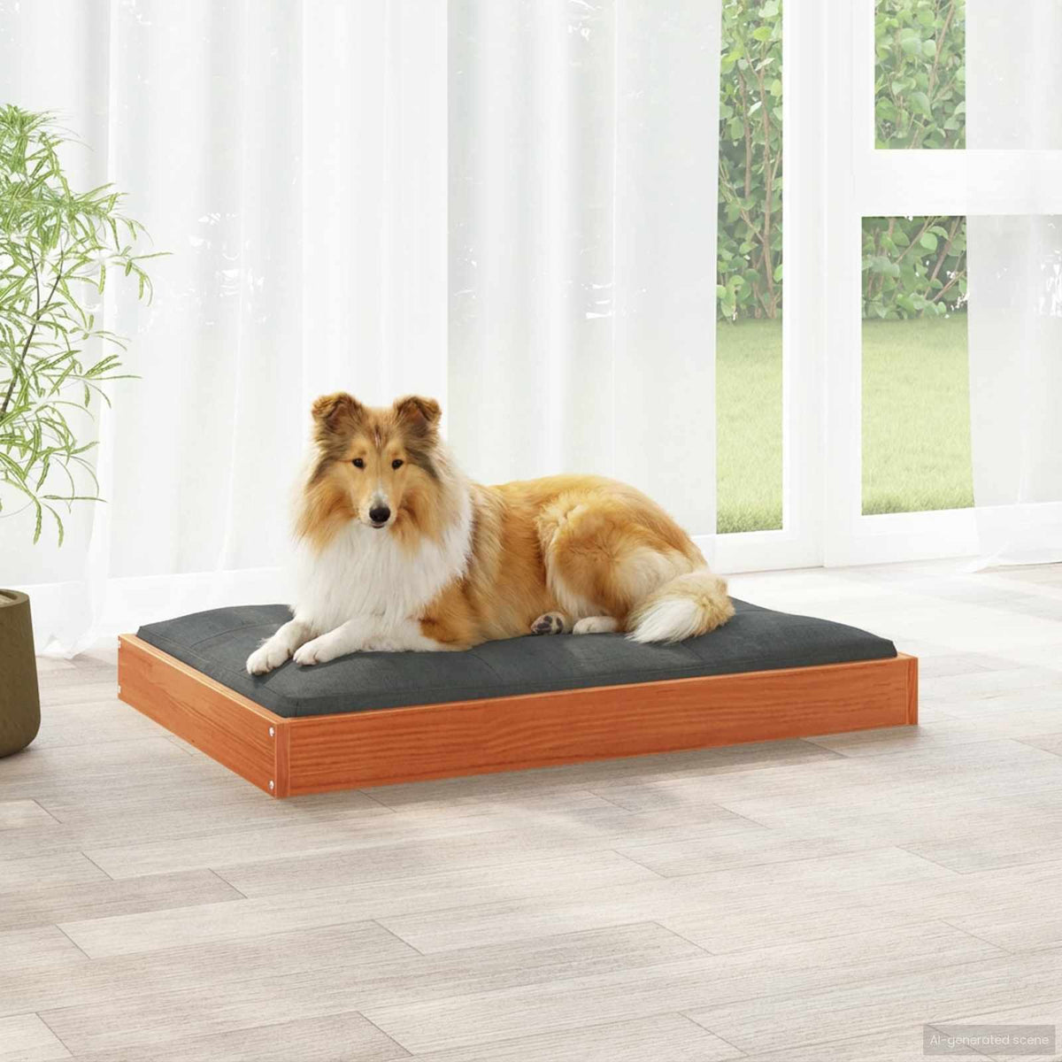 Lit Pour Chien 51,5X44X9 Cm Bois De Pin Solide