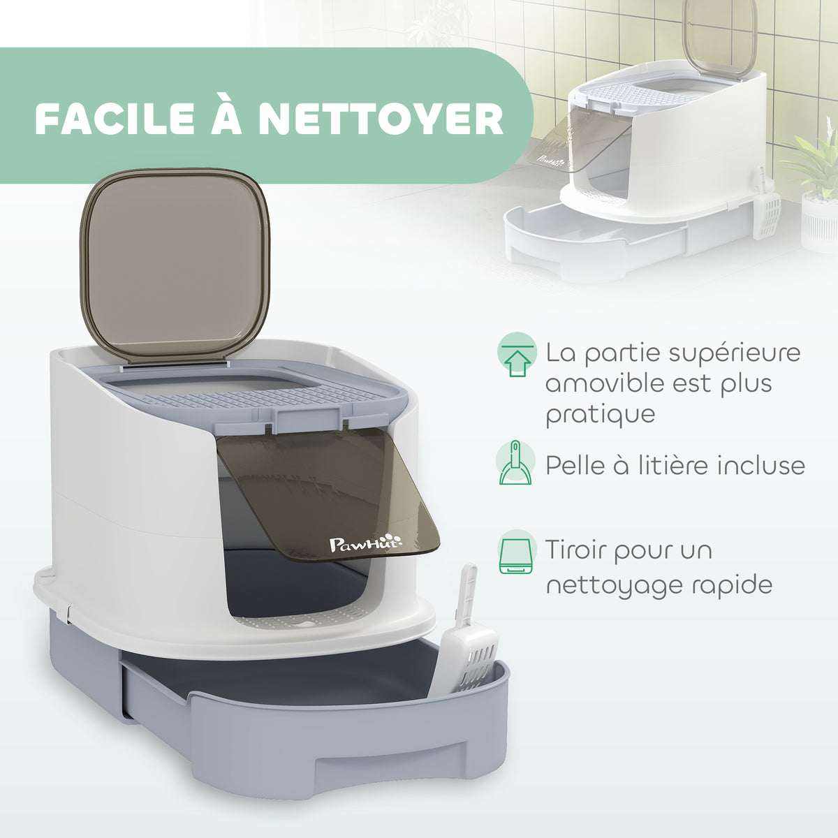 Maison de Toilette pour Chat Fermée