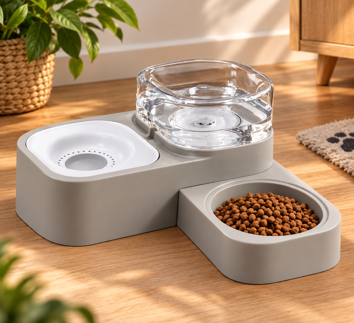 Distributeur d'Eau et Croquettes Gravité