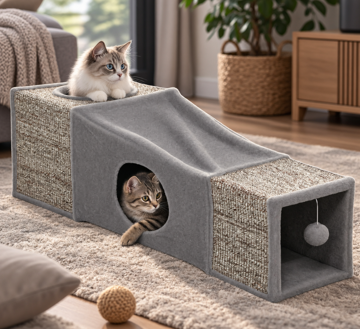 Tunnel de Jeu pour Chat avec Griffoirs