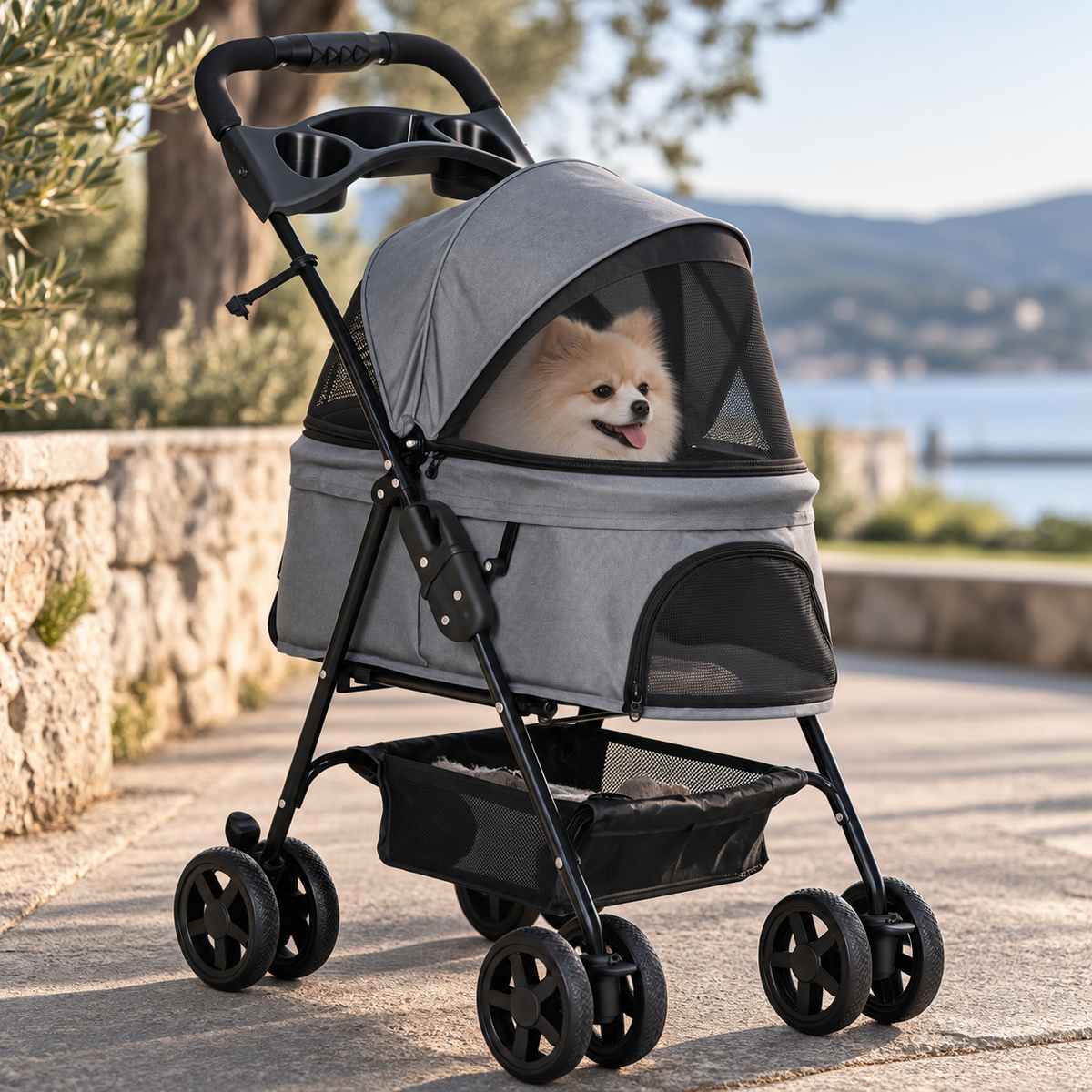 Poussette pour Chien et Chat Pliable