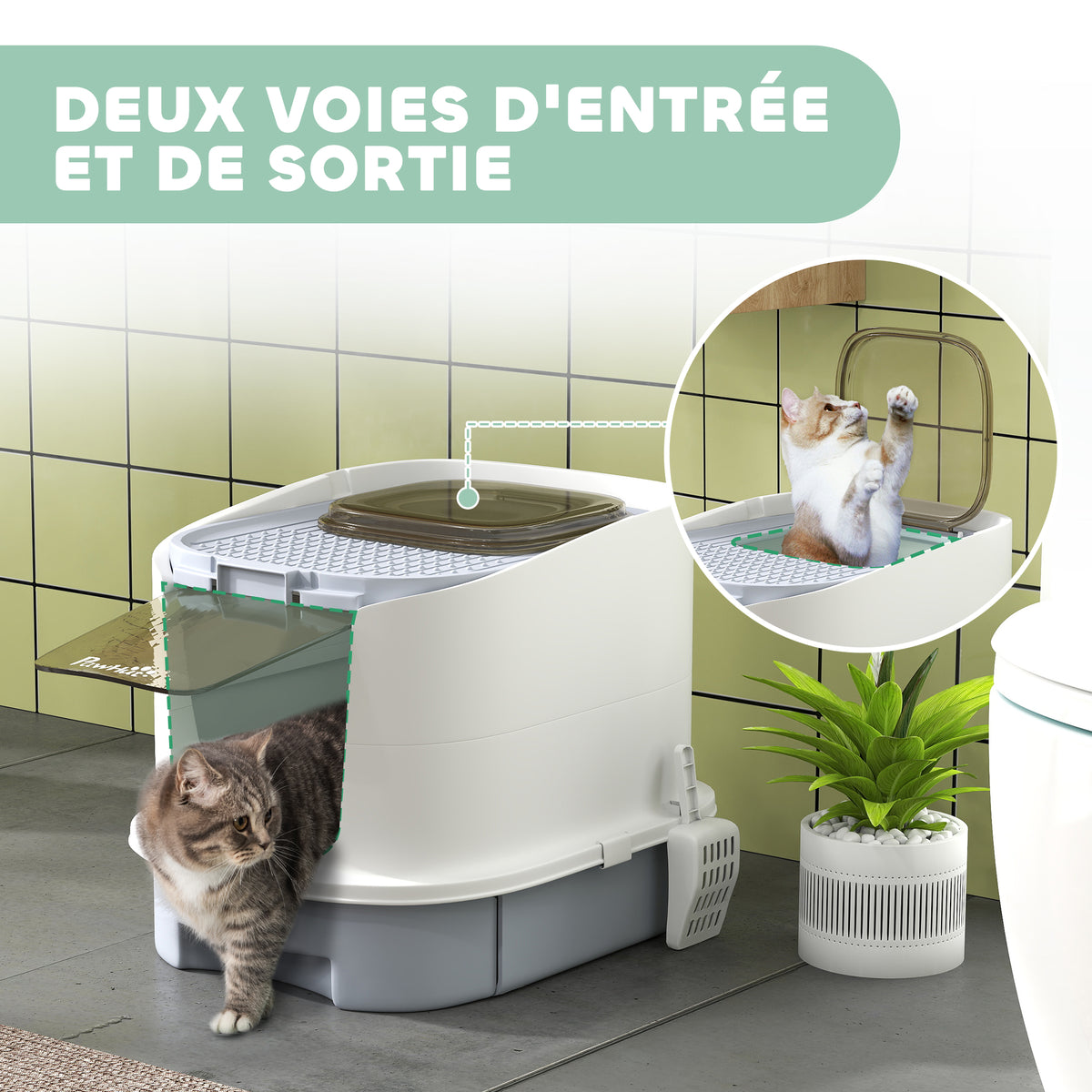 Maison de Toilette pour Chat Fermée