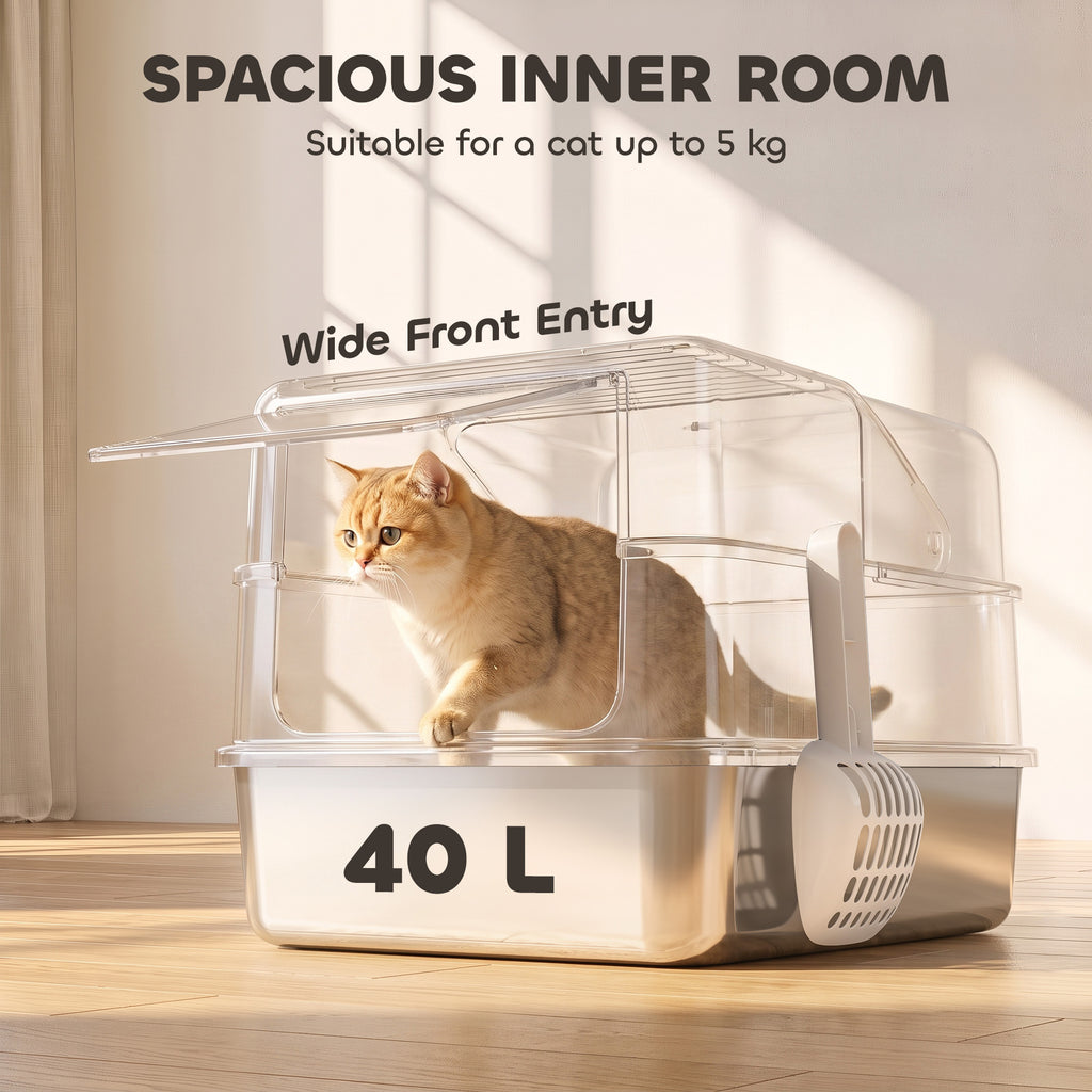 Bac à Litière pour Chat 2-en-1